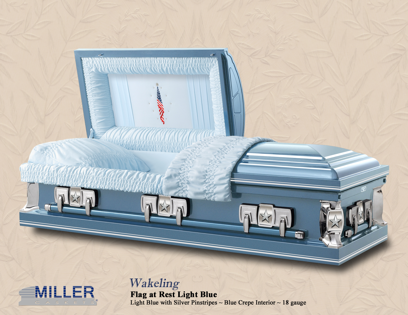 Wakeling Flag at Rest Light Blue Pinstripes